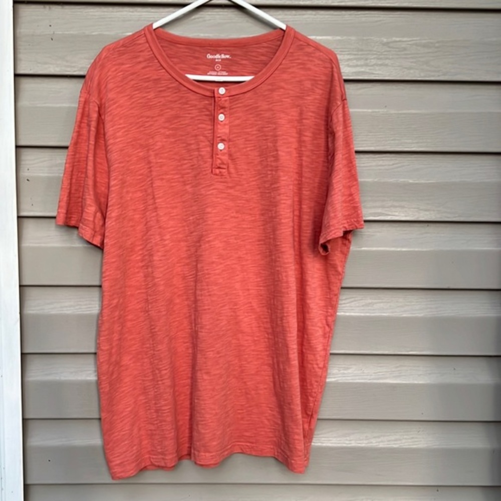 Goodfellow & Co.mens orange henley teeshirt $5/25
